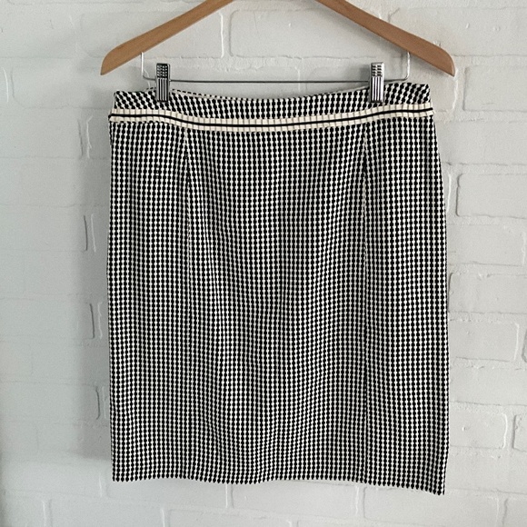 Maxmara Weekend Mini Pencil Skirt Tweed Textured Cream Black Sz 12 Tall - Picture 5 of 13